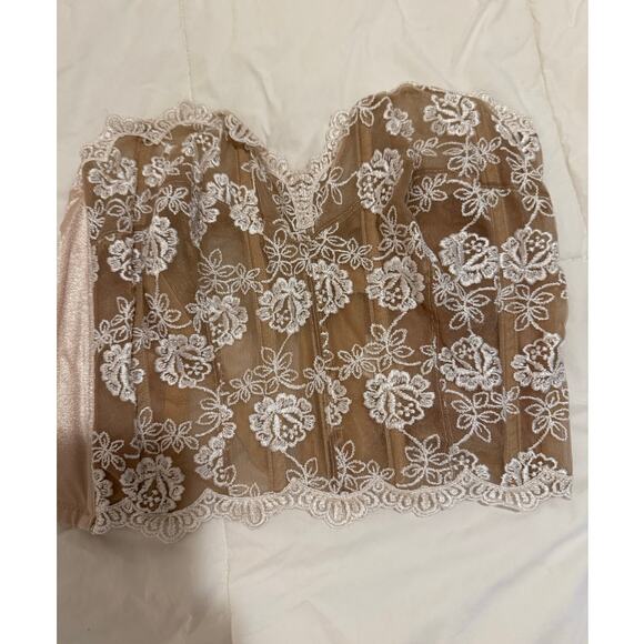 Victoria’s Secret Lace Corset Bustier Top | Strapless Floral Lace | Size 34D - Picture 2 of 6